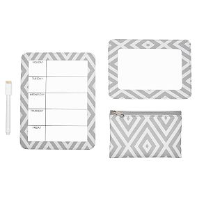 Locker Organizer Bundle, Preppy Diamond Gray