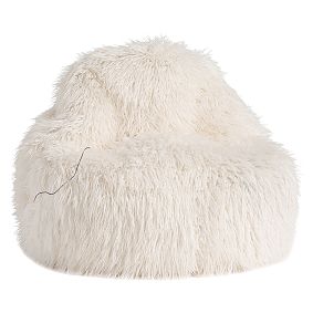 Ivory Furlicious Faux-Fur Leanback Media Lounger