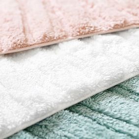 Bamboo Carved Ribbed Bath Mat