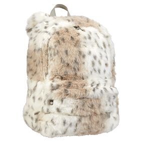 Faux Fur Snow Leopard Backpack