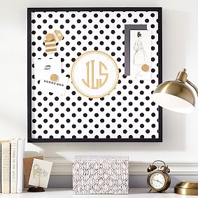 Magnetic Wall Board, Black Dottie with Gold