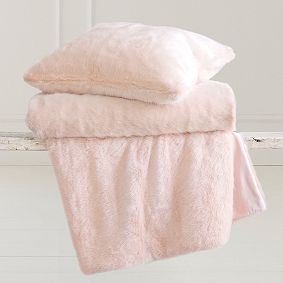 Blush Ice Faux-Fur Pillow Cover