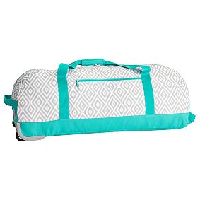 Jet Set Gray Preppy Diamond Carry-All Duffle