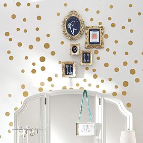 Wall Decal, Metallic Dottie, Gold