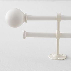 Classic Ball Finial &amp; Hardware Set - White
