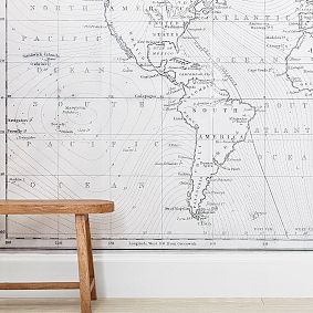 Gray Map Surestrip Mural, 6'x9'