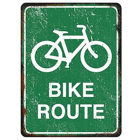 Metal Bike Route Sign
