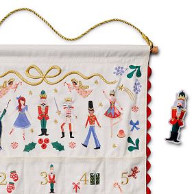 Rifle Paper Co. Nutcracker Embroidered Hanging Advent Calendar