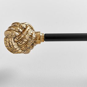 The Emily &amp; Meritt Gold Knot Finial & Dark Iron Hardware Set