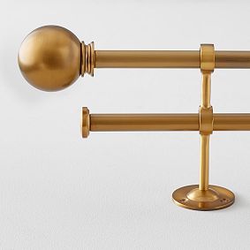 Classic Ball Finial &amp; Hardware Set - Brass