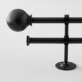 Classic Ball Finial &amp; Hardware Set - Dark Iron