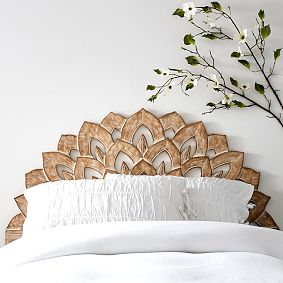 Wood Carved Faux Headboard