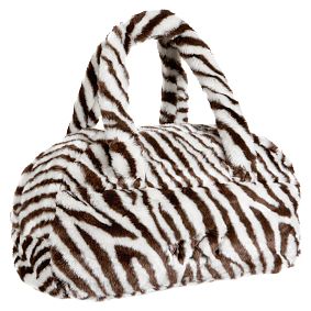 Faux Fur Zebra Duffle