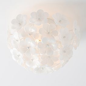 Glass Floral Flush Mount