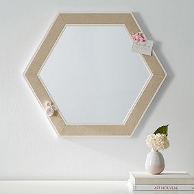 Hexagon Pinboard Framed Mirror