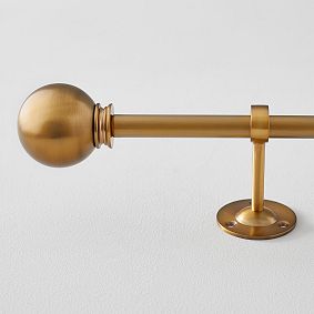 Classic Ball Finial &amp; Hardware Set - Brass