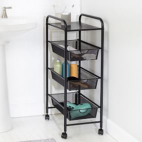 Metal 3-Drawer Rolling Storage Cart on Wheels