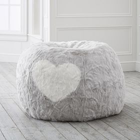 Pouf / Beanbag Géant Pottery Barn X LoveShackFancy - Housse Ivoire En Fausse Fourrure