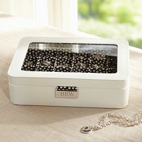 Classic Leather Divided Jewelry Tray Box