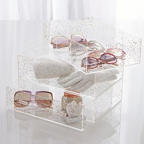 Confetti Dot Acrylic Stackable Trays, Set of 3