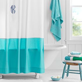 Classic Border Shower Curtain, Pool