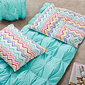Pintuck Sleeping Bag &amp; Pillowcase, Color Me Zig Zag