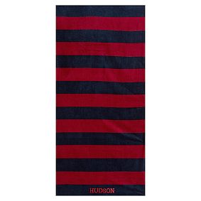 Rugby Stripe Beach Towel UPF 50+, Red