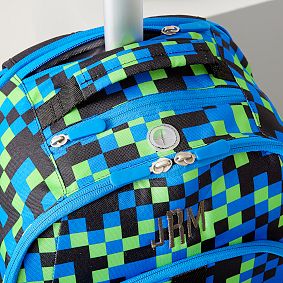 Gear-Up Neon Pixel Rolling Backpack