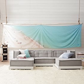 Panoramic Beach Scene Tapestry