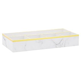 Paper Desk Accessories, Set of 3, White Marble