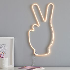 Peace Hand Wall Light