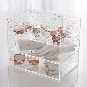 Confetti Dot Acrylic Stackable Trays, Set of 3