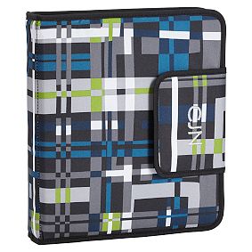 Gear-Up Blue Digi Plaid Homework Holder