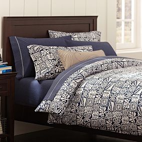 Tiki Duvet Cover &amp; Pillowcases, Navy