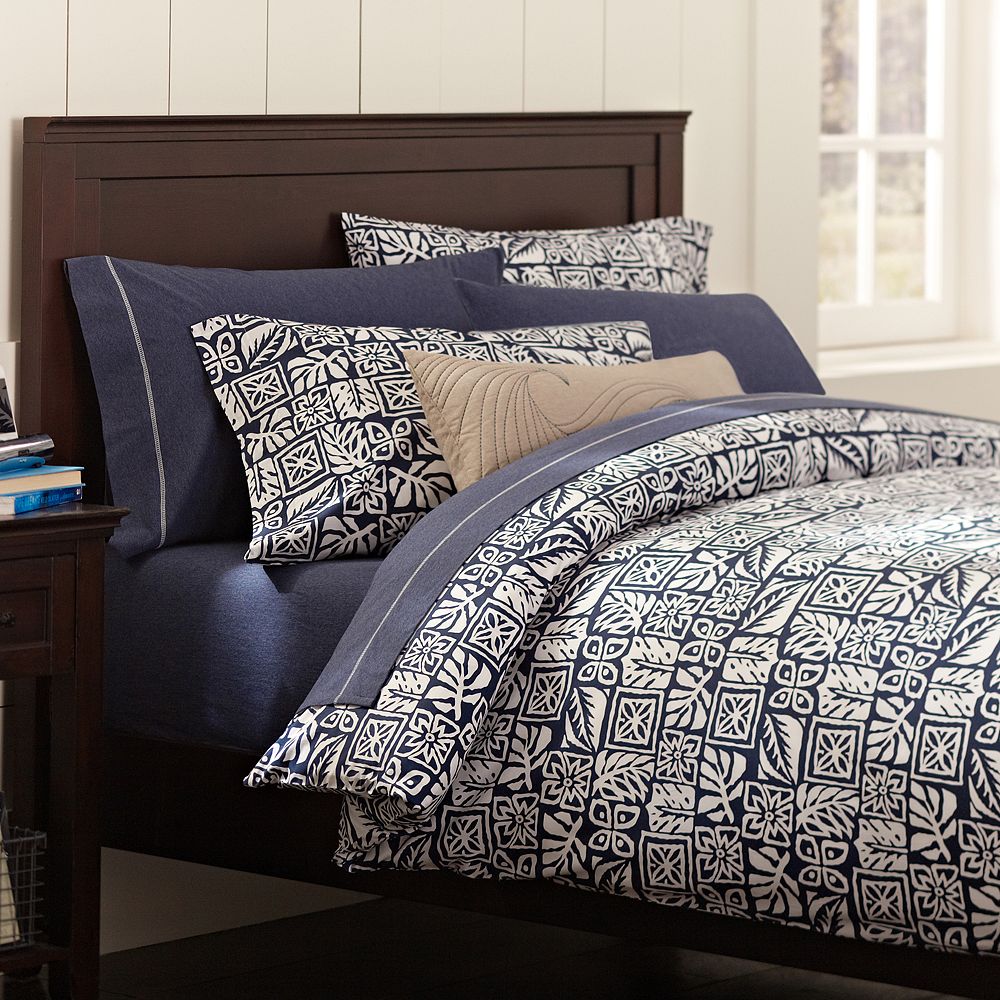 Tiki Duvet Cover &amp; Pillowcases, Navy