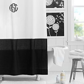 Classic Border Shower Curtain, Black