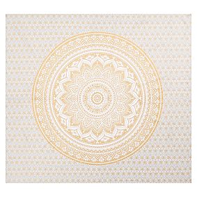 Printed Tapestry, Gold/White