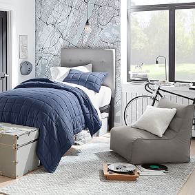 Enzyme Washed Canvas Light Gray Levi Lounger