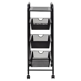 Metal 3-Drawer Rolling Storage Cart on Wheels