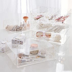 Confetti Dot Acrylic Stackable Trays, Set of 3