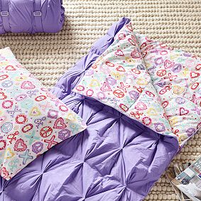 Pintuck Sleeping Bag &amp; Pillowcase, Xoxo