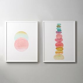 Rainbow Abstract Stones Framed Art