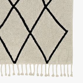 Bereber Beige Geometric Washable Cotton Rug