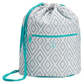 Gear-Up Gray Preppy Diamond Cinch Sack