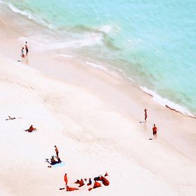 Panoramic Beach Scene Tapestry