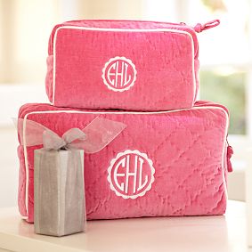 Quilted Velvet Beauty Cases