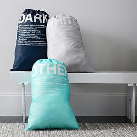 Easy Sort Laundry Bags, Set of 3, Aqua/Navy/Gray