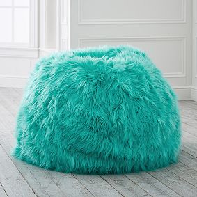 Large Himalayan Faux-Fur Deep Pool Bean Bag Chair Slipcover