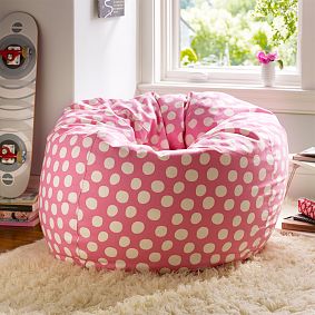 Large Pink Painted Dot Beanbag