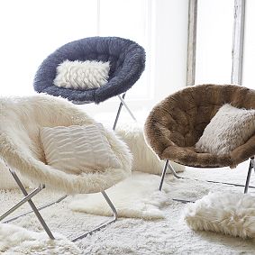 Wolf Faux-Fur Hang-A-Round Chair